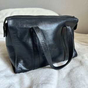 Black leather Liz Claiborne handbag